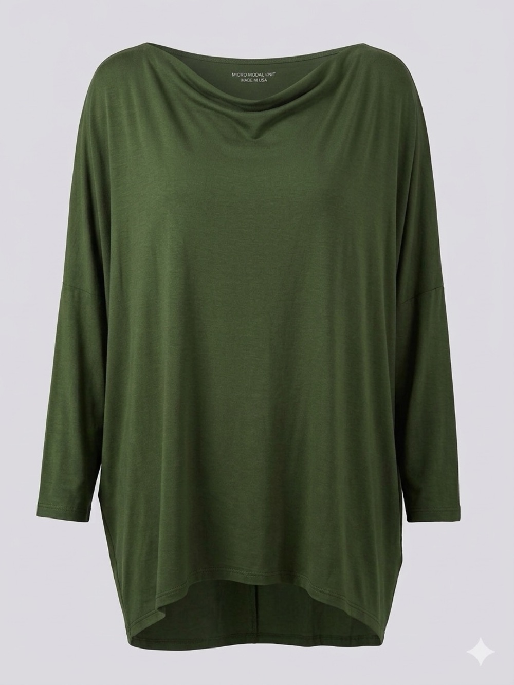 Bryn Walker Casara Micro Modal Draped Tunic Top - Olive Green Size Small